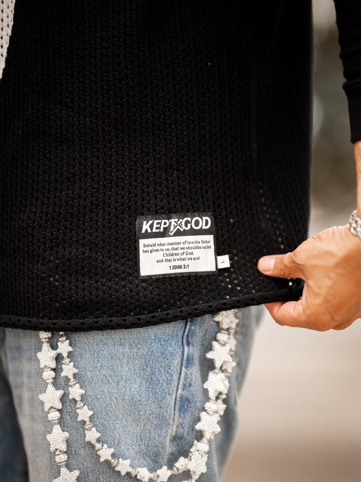 Child of God Knitted Jersey - Covenant Black (Oversized Fit)