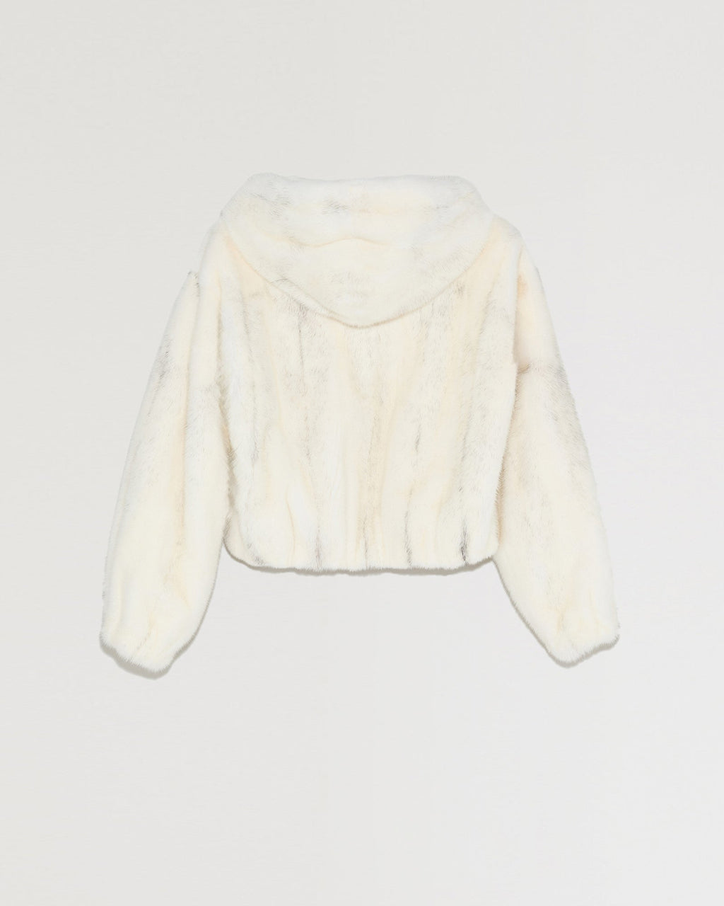Short hooded mink fur jacket