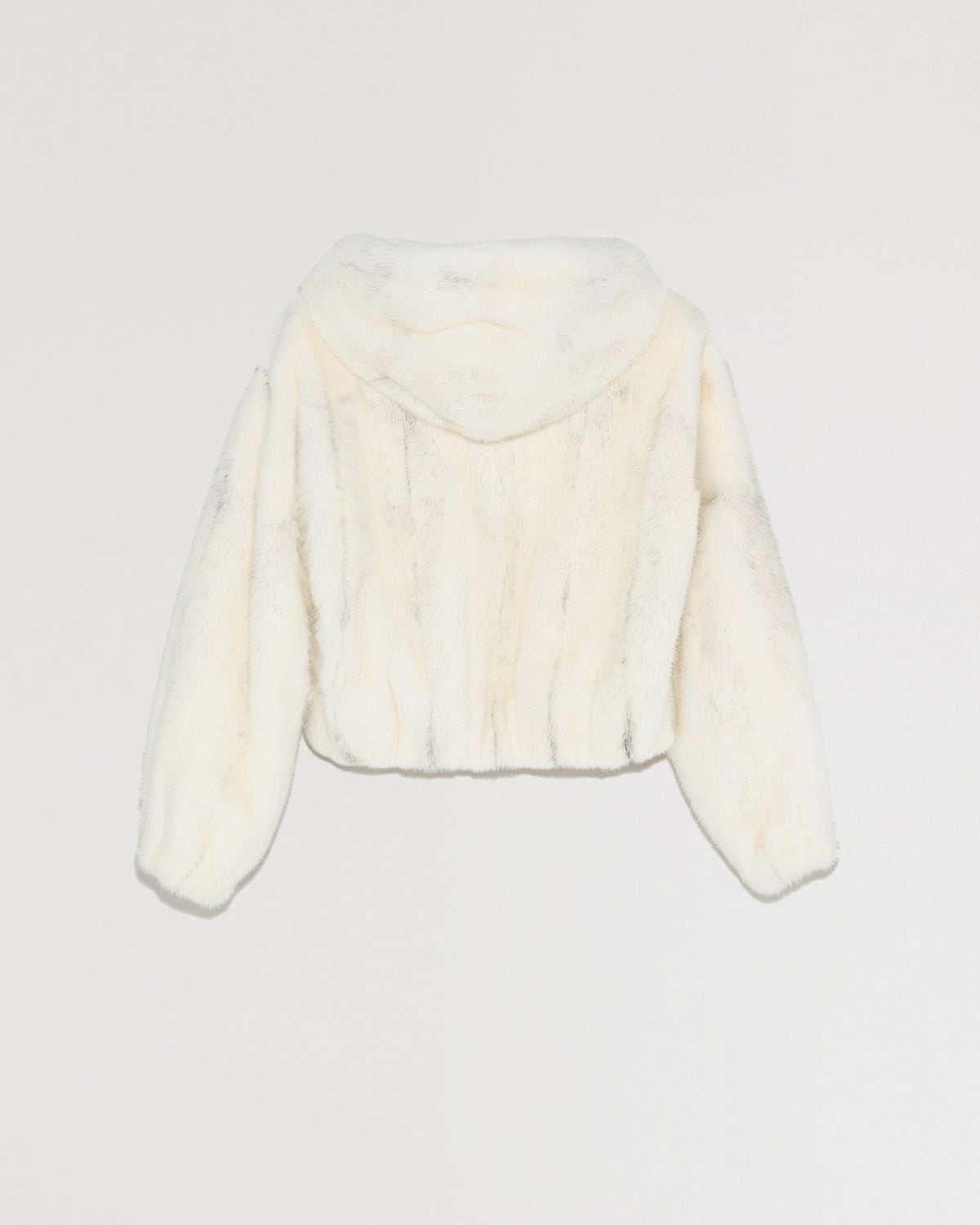 Short hooded mink fur jacket
