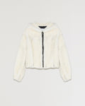 Short hooded mink fur jacket