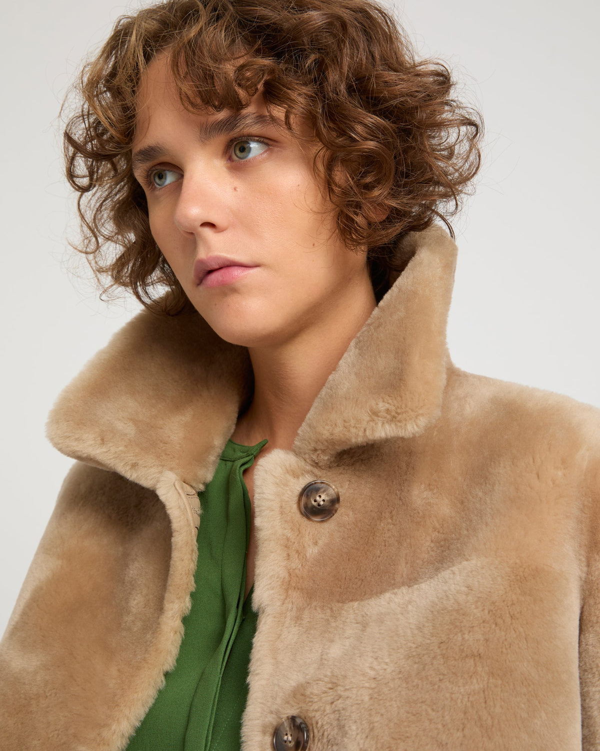 Short jacket in merino lambskin