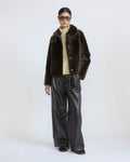 Short jacket in shearling merino lambskin