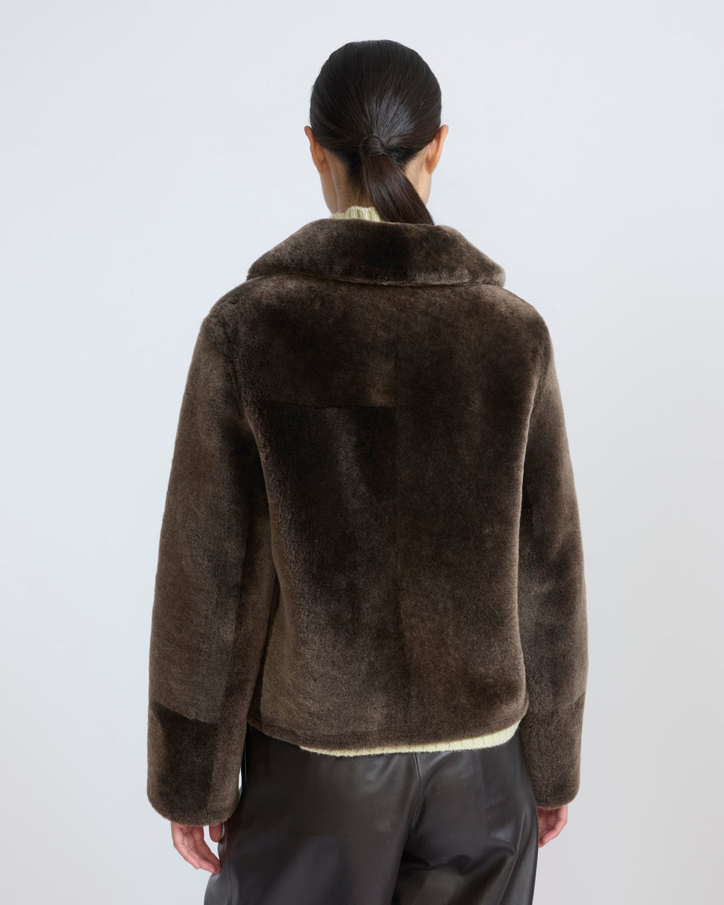 Short jacket in shearling merino lambskin