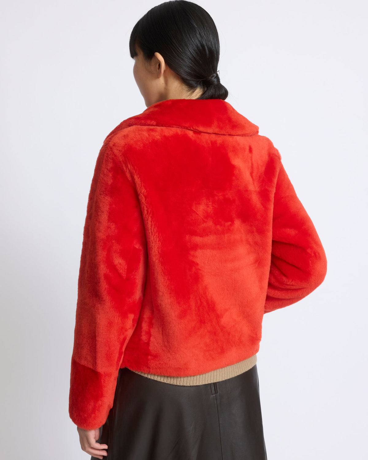 Short jacket in shearling merino lambskin