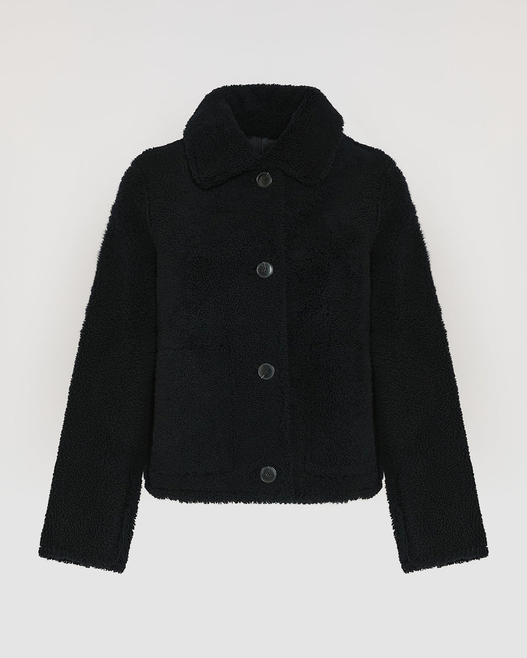 Short butonned jacket in Merino lambskin
