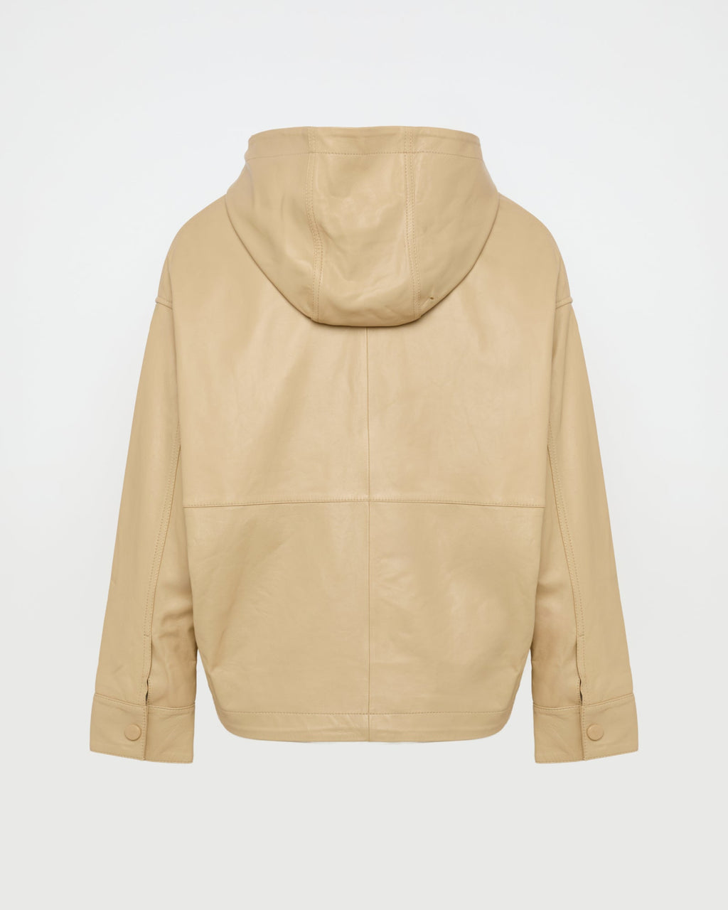 Hoodie jacket in lamb leather