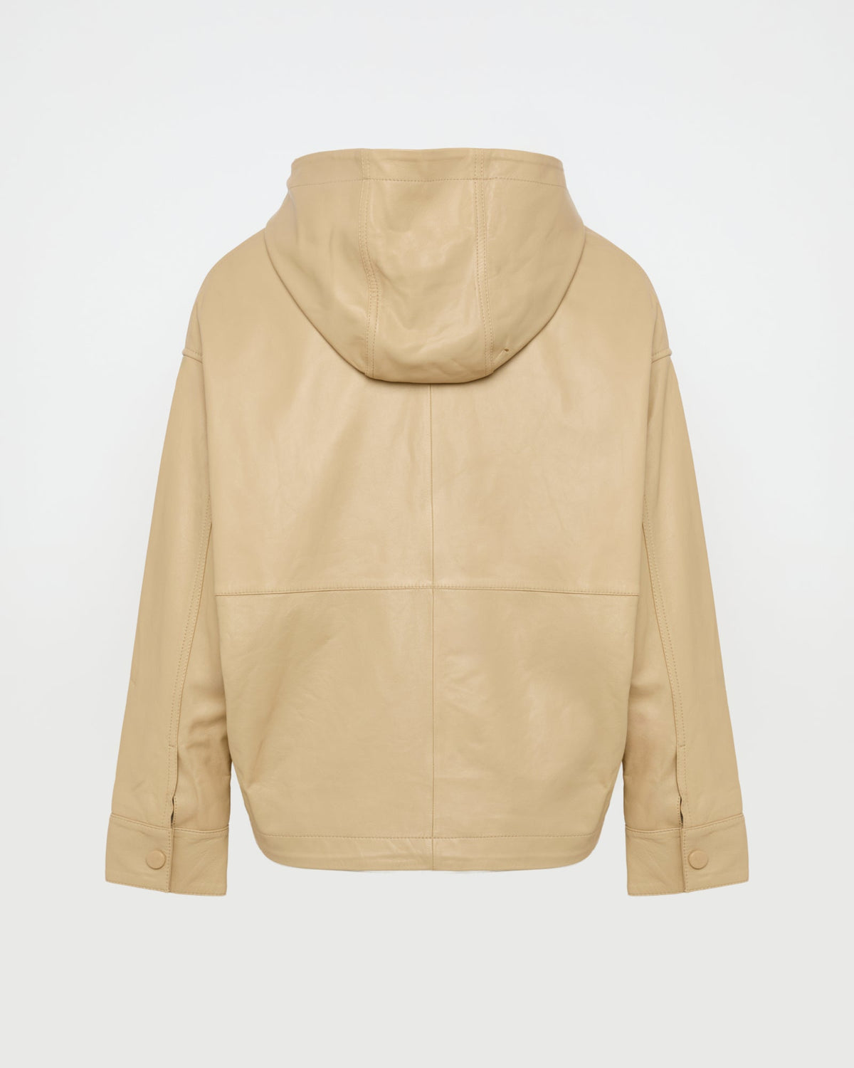 Hoodie jacket in lamb leather