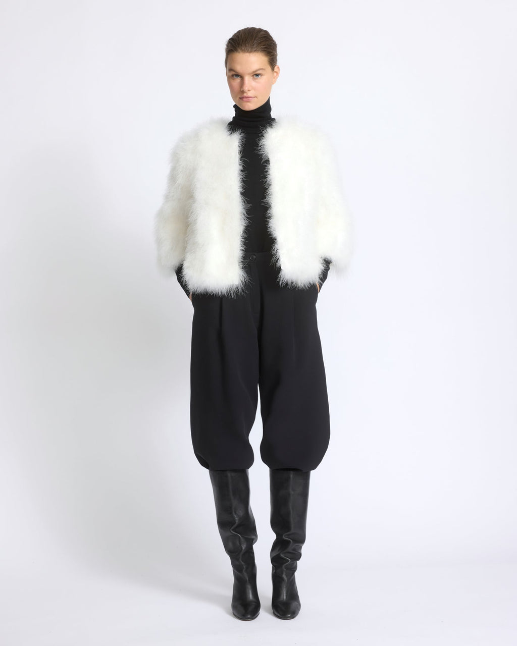 Short feather jacket