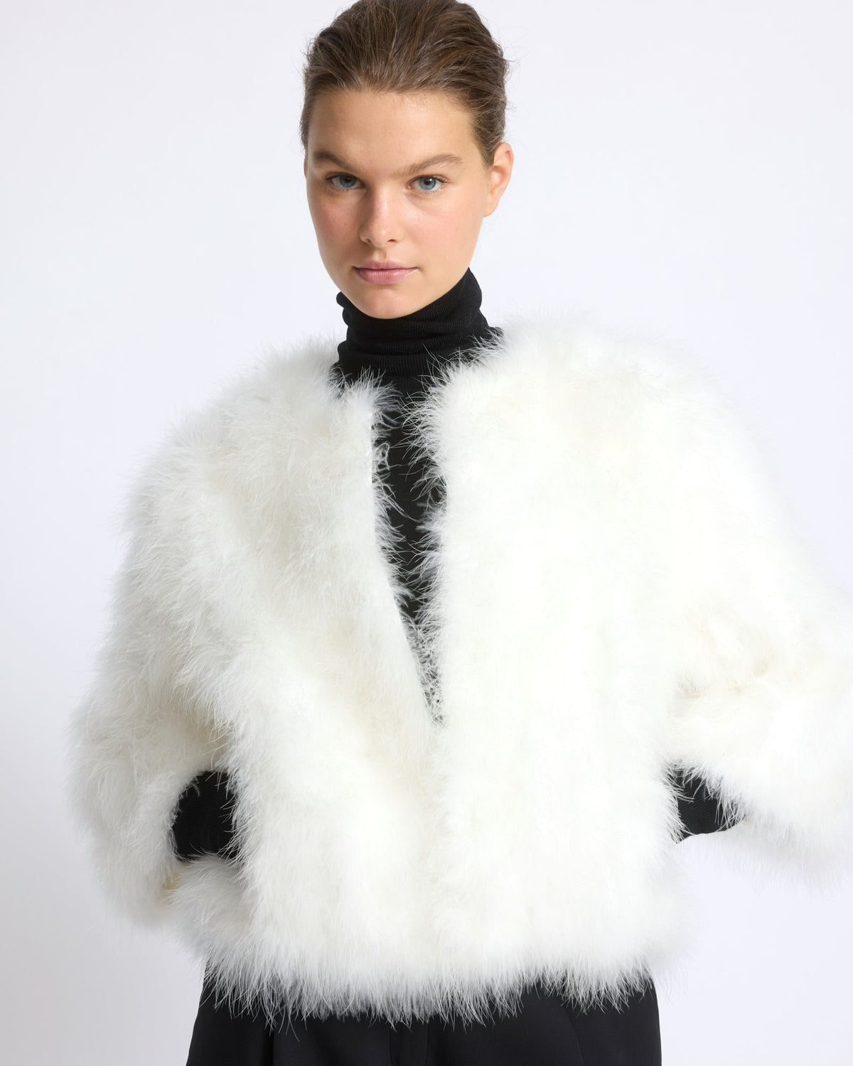 Short feather jacket