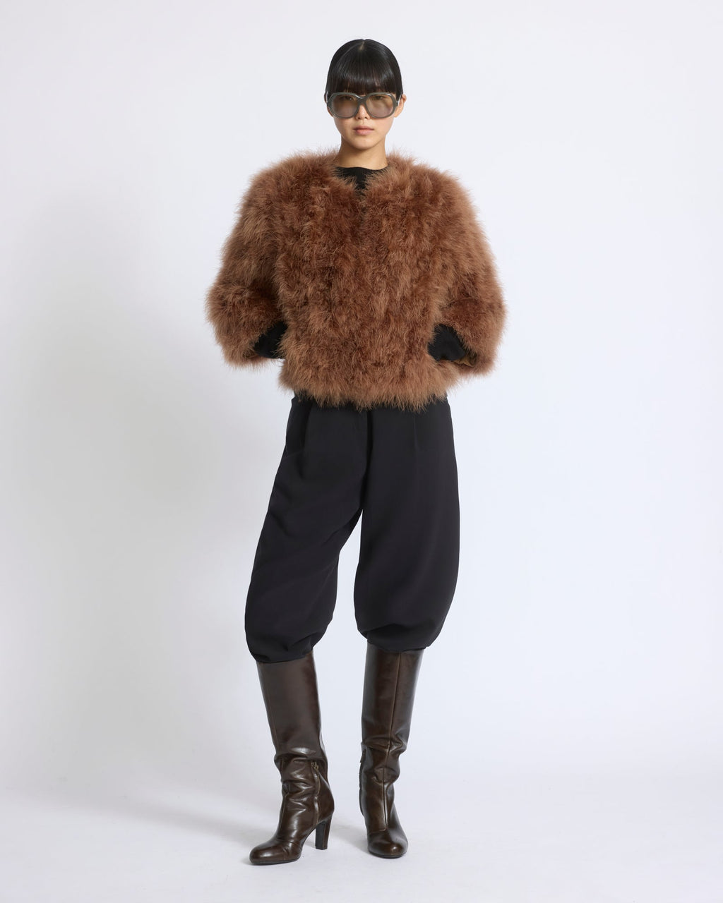 Short feather jacket