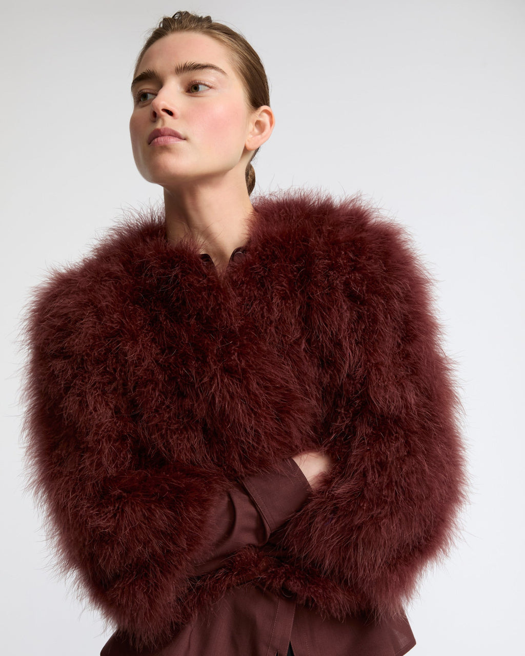 Short feather jacket