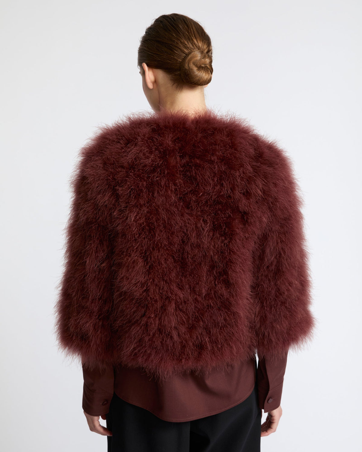 Short feather jacket