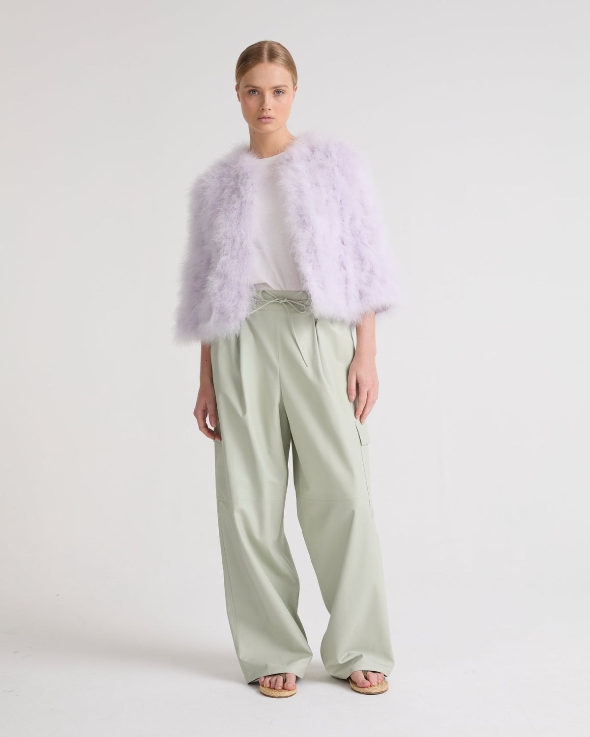 Short feather jacket