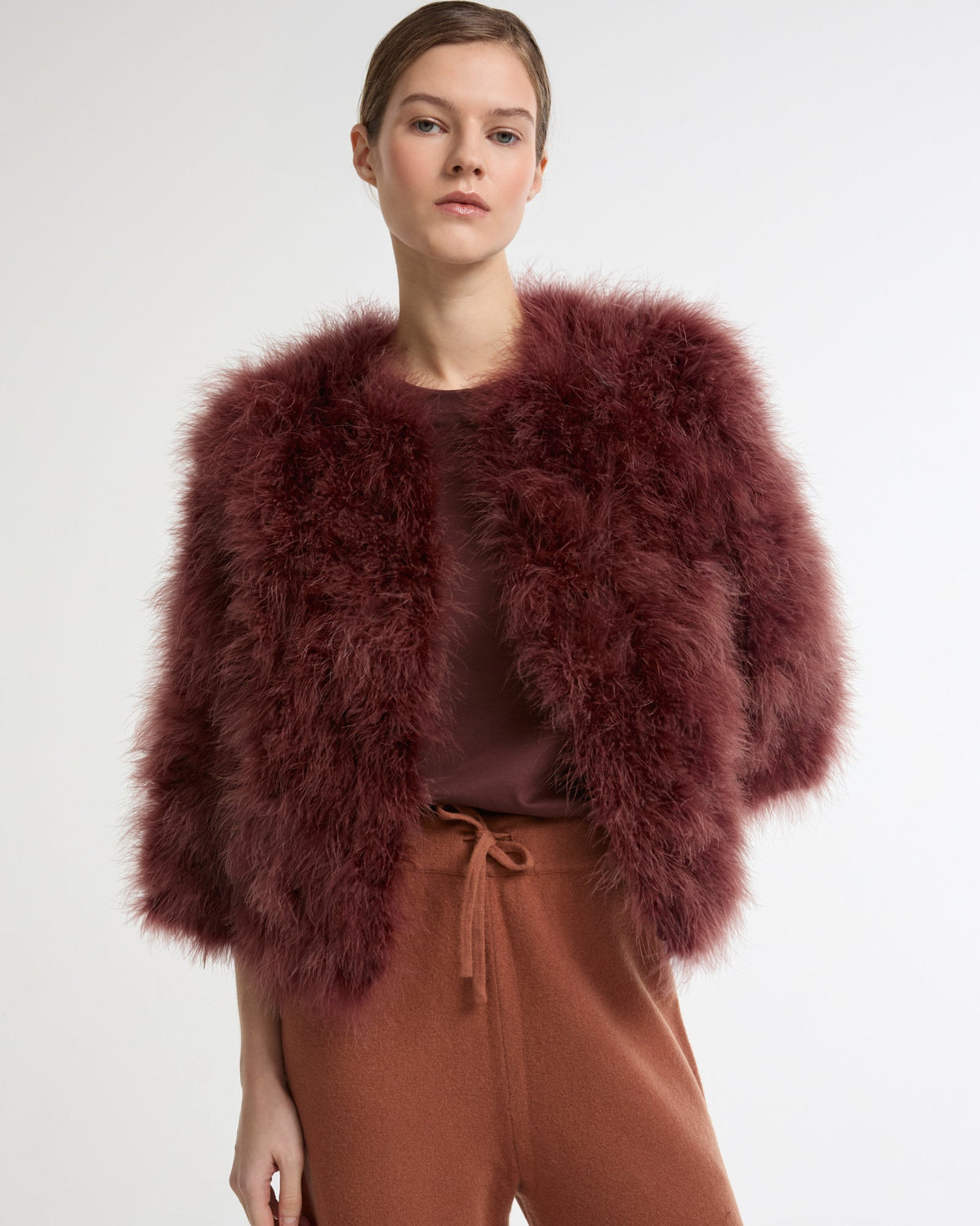 Short feather jacket