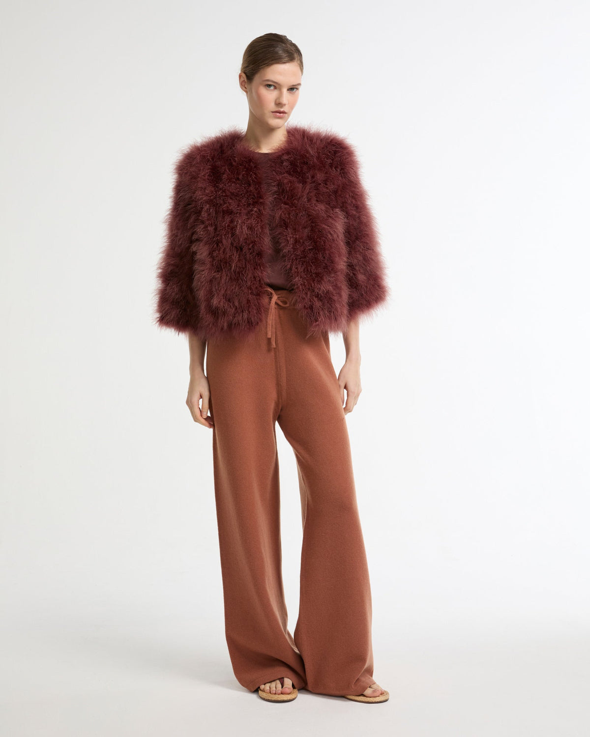 Short feather jacket