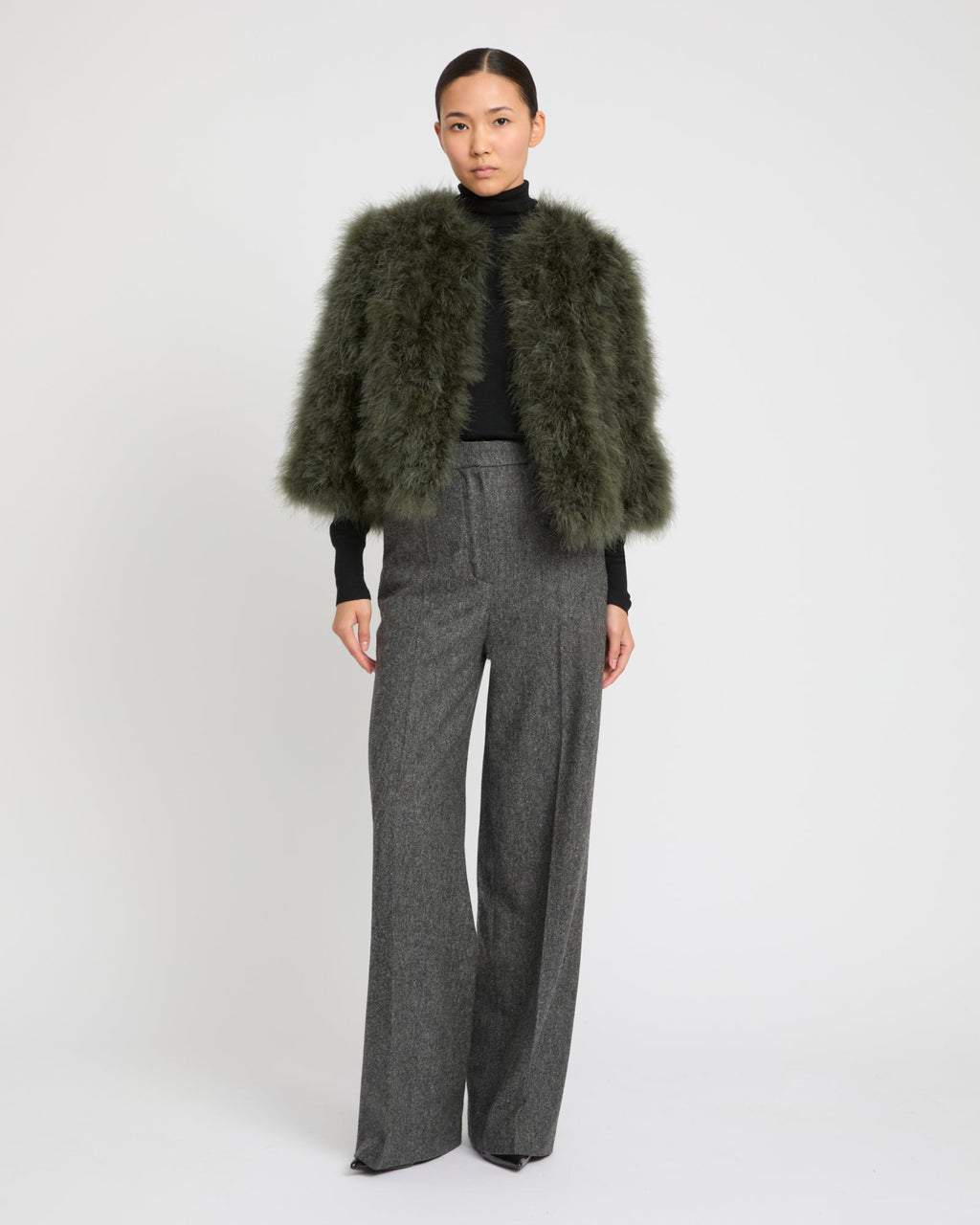 Short feather jacket