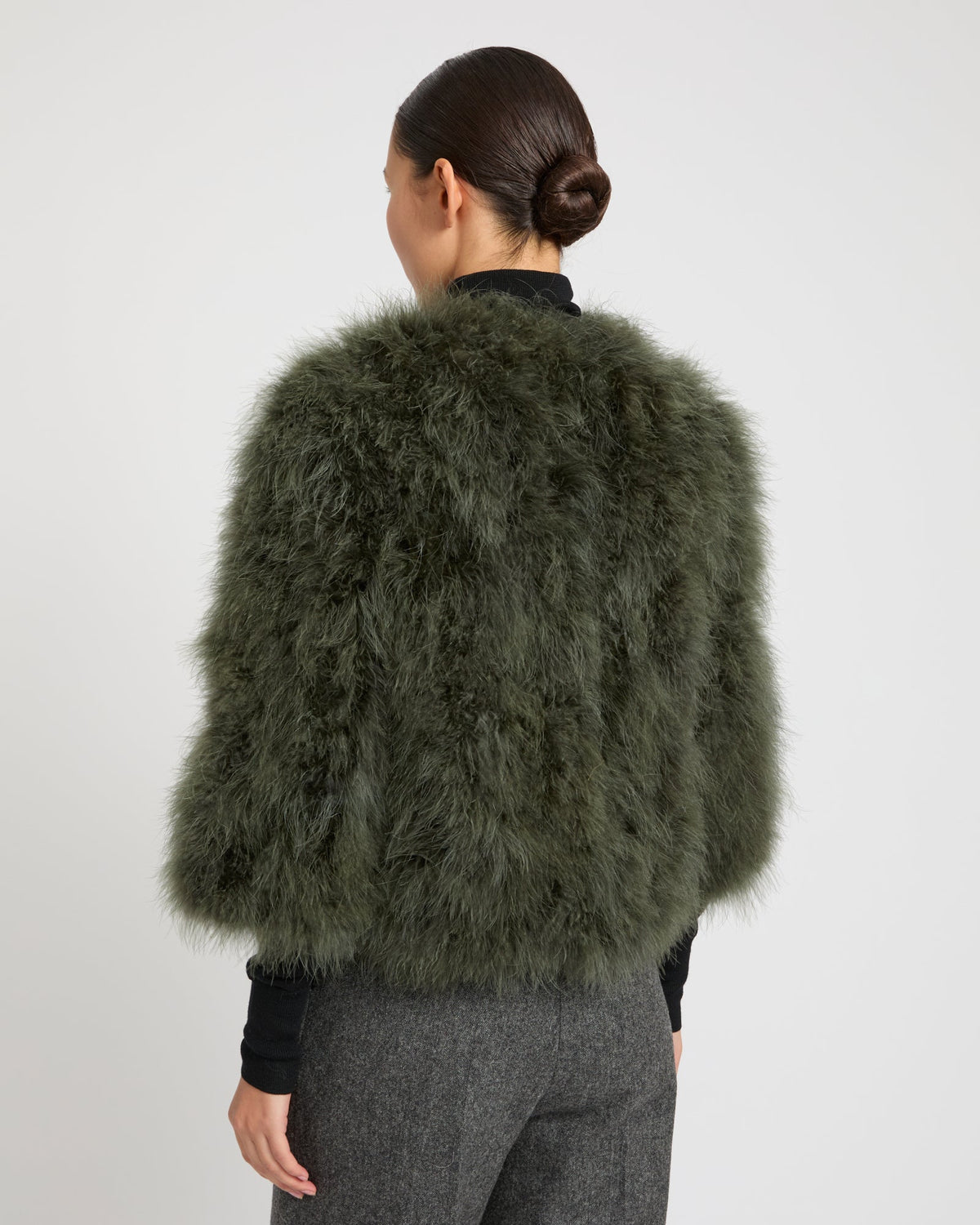 Short feather jacket