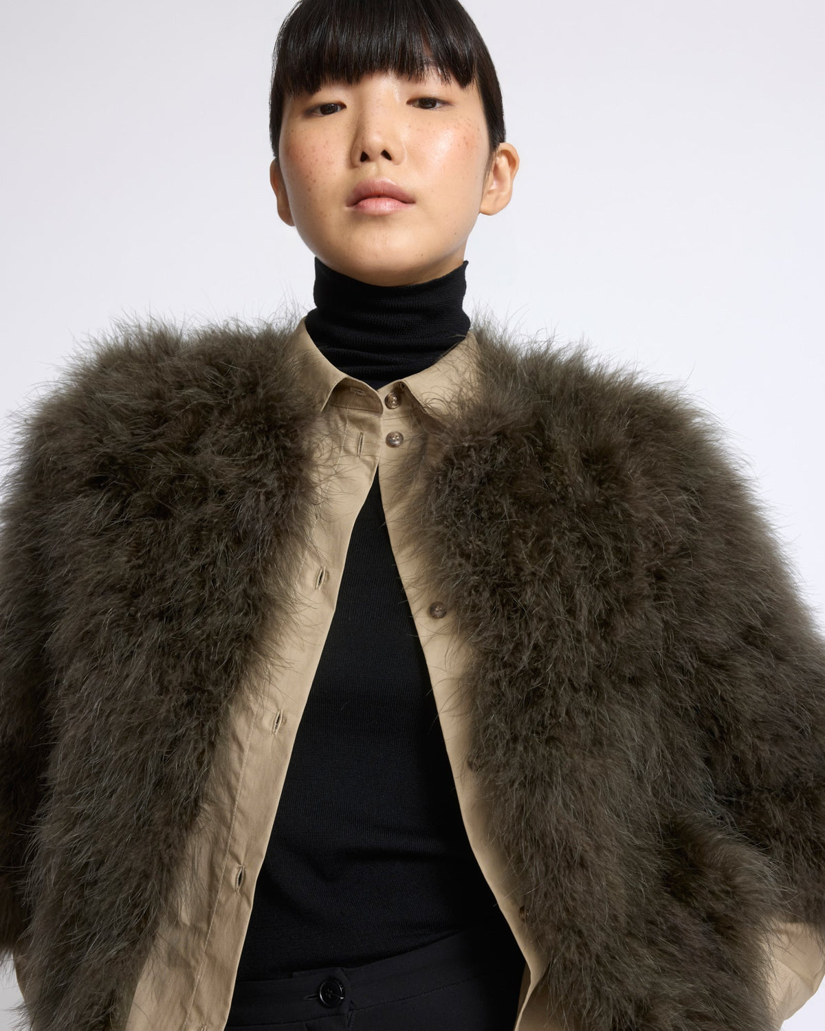 Short feather jacket