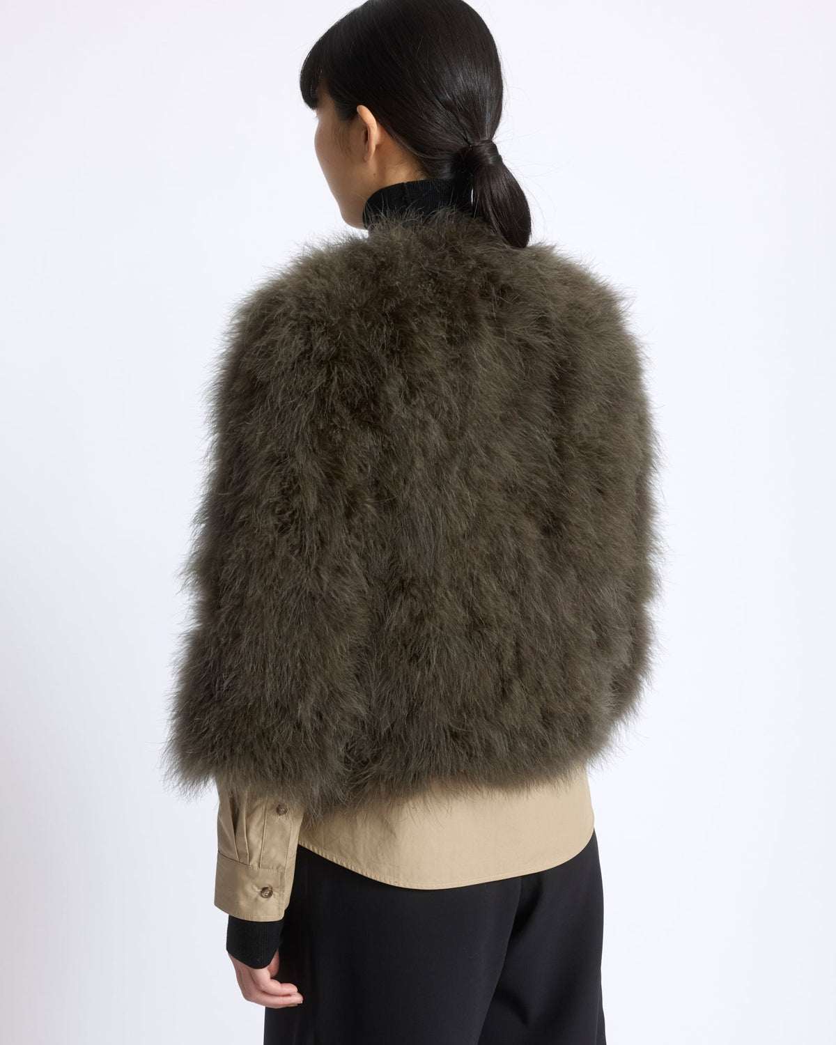 Short feather jacket