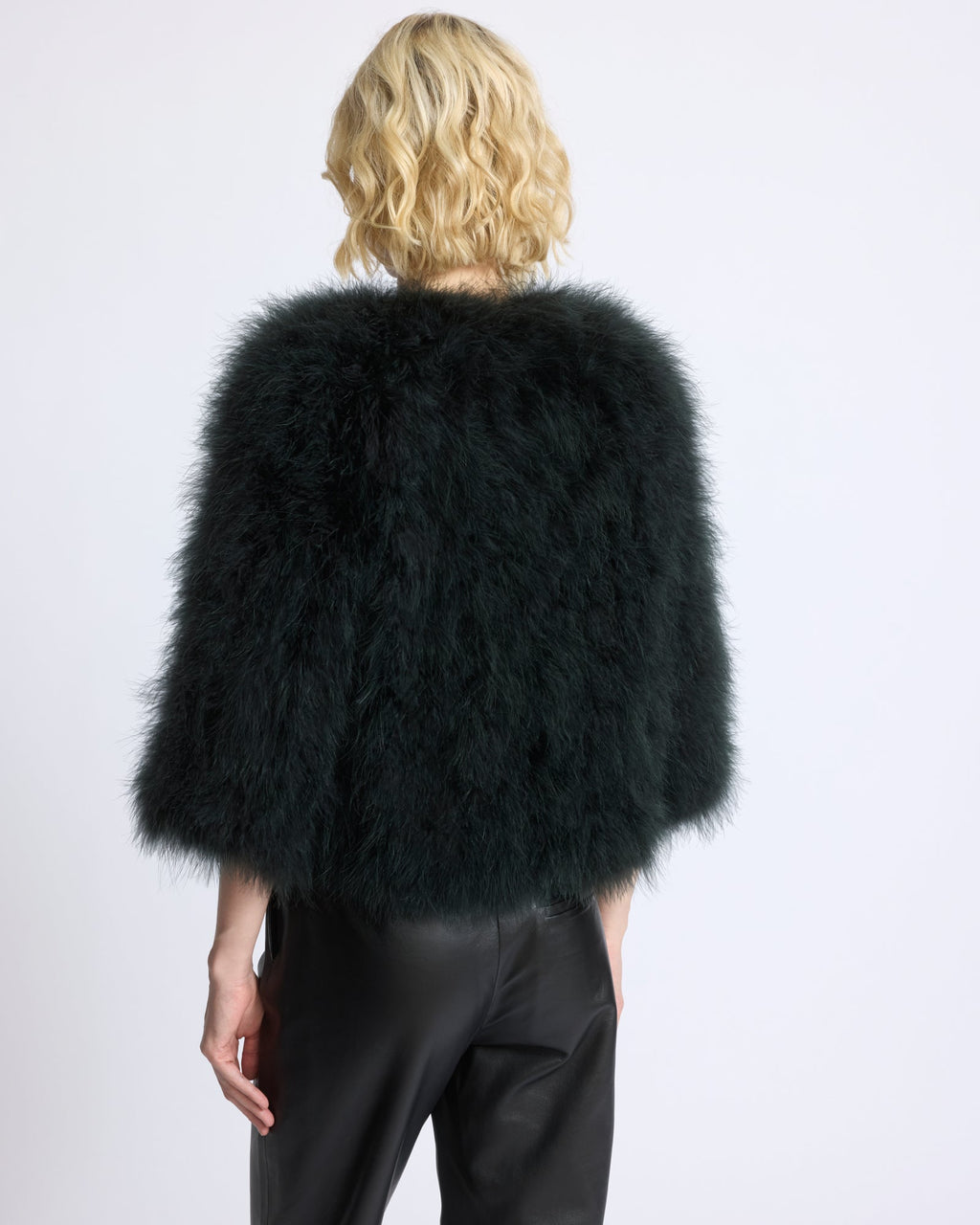 Short feather jacket