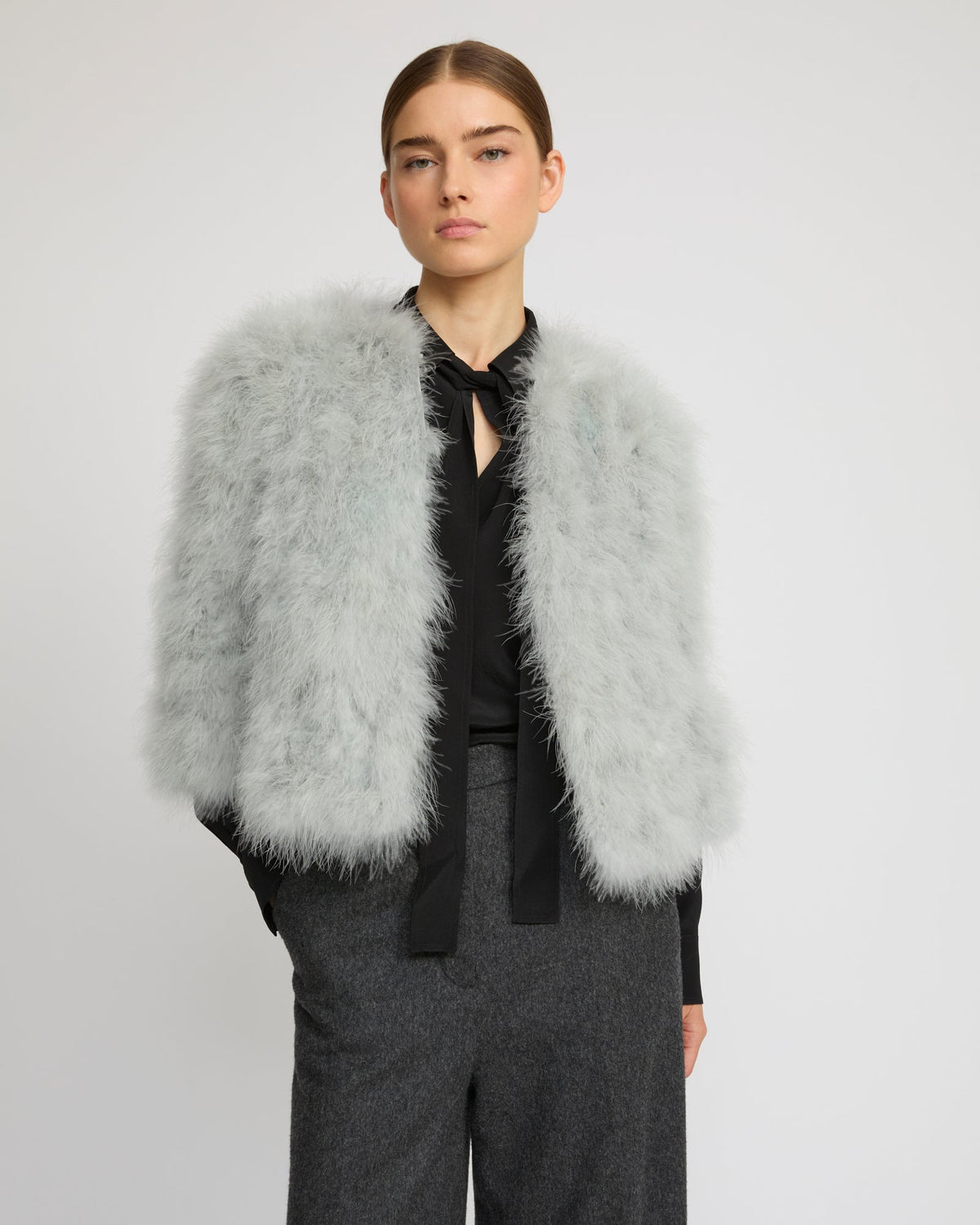 Short feather jacket