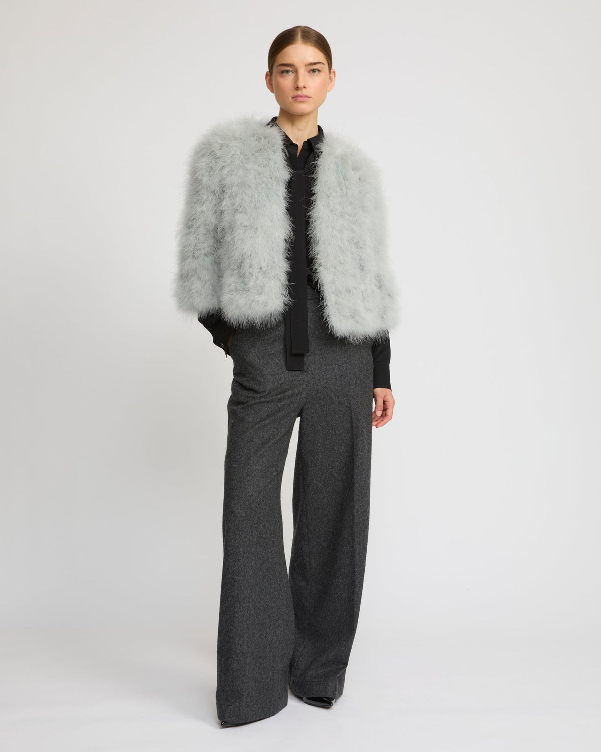 Short feather jacket