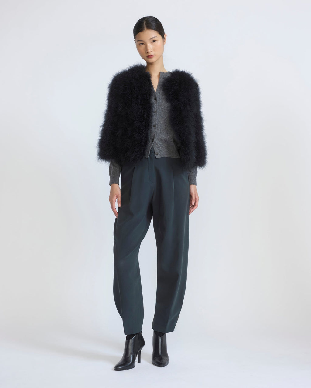 Short feather jacket