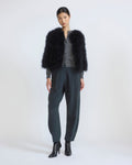 Short feather jacket