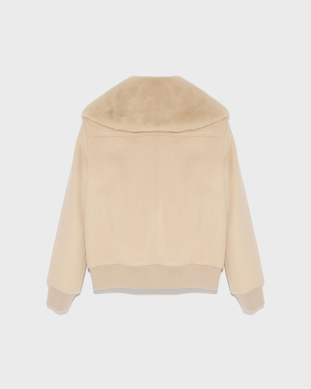 Cashmere wool jacket with mink fur collar