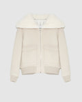 Cashmere wool jacket with mink fur collar