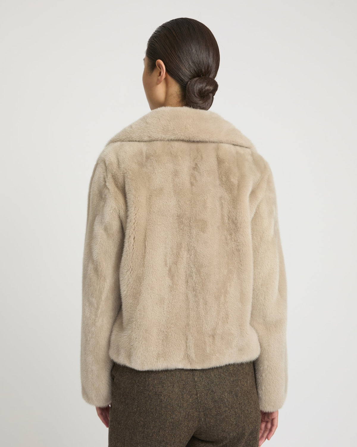 Short jacket in long-haired mink fur