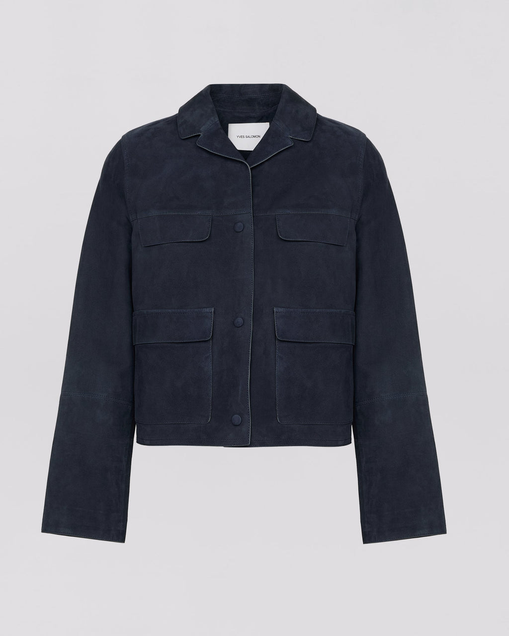 Cropped jacket in double-sided velour lamb leather
