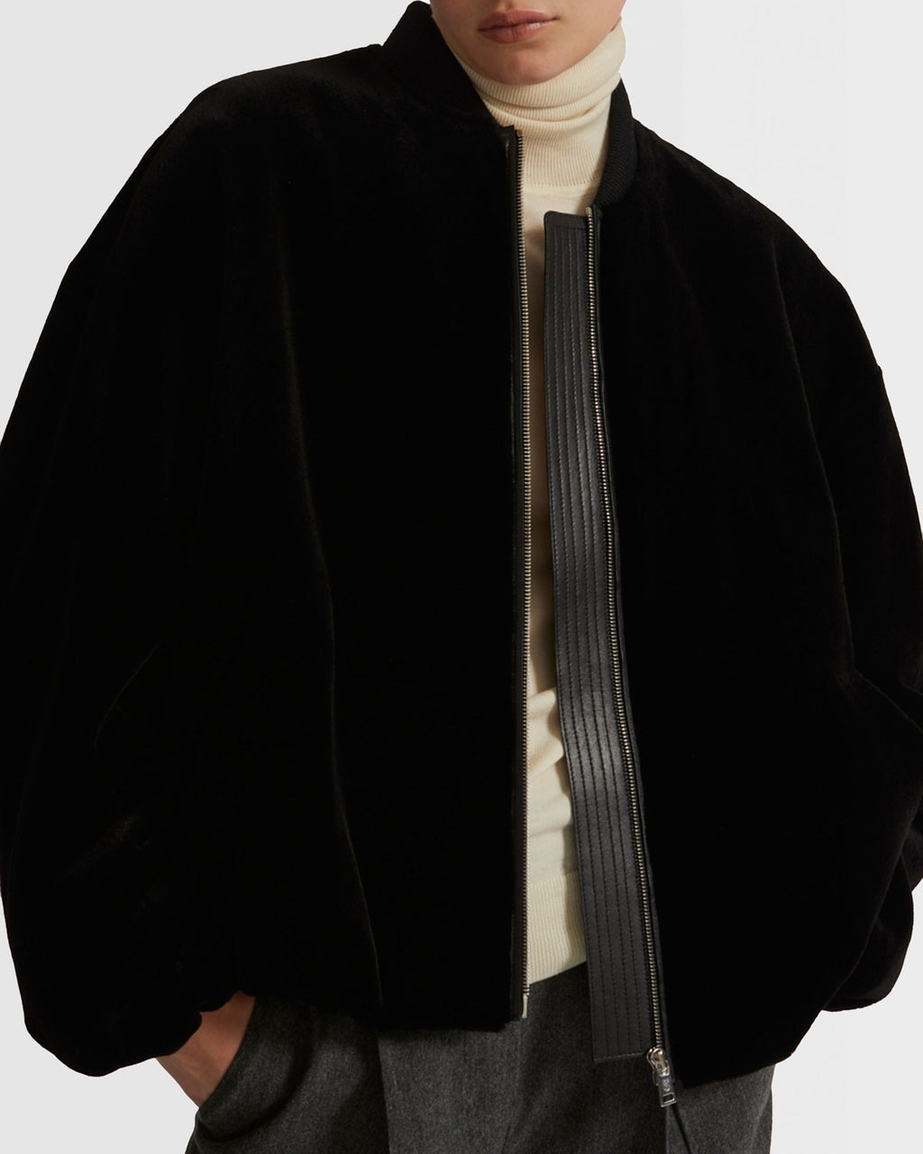 Bomber jacket in sheared mink