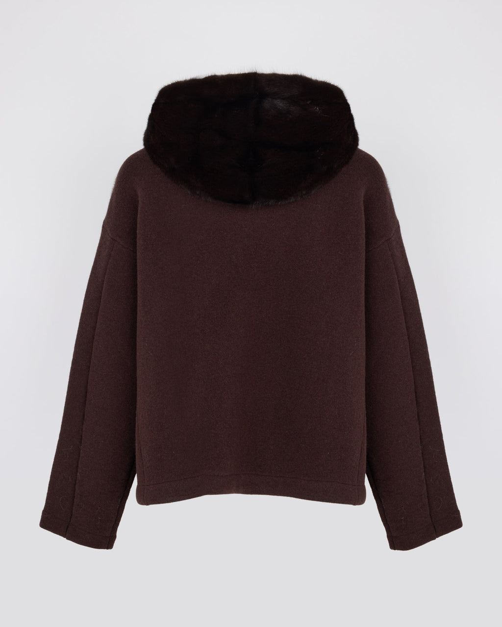 Hooded jacket in mink fur and technical fabric