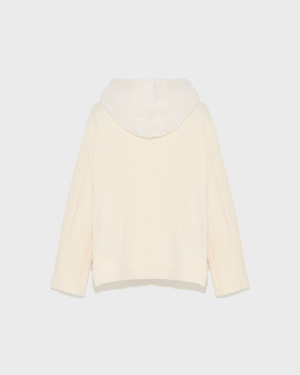 Hooded jacket in knit and mink fur