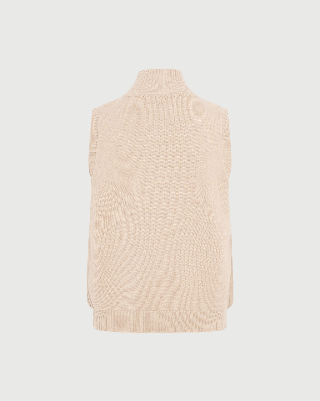 Short knitted gilet in merino and mink