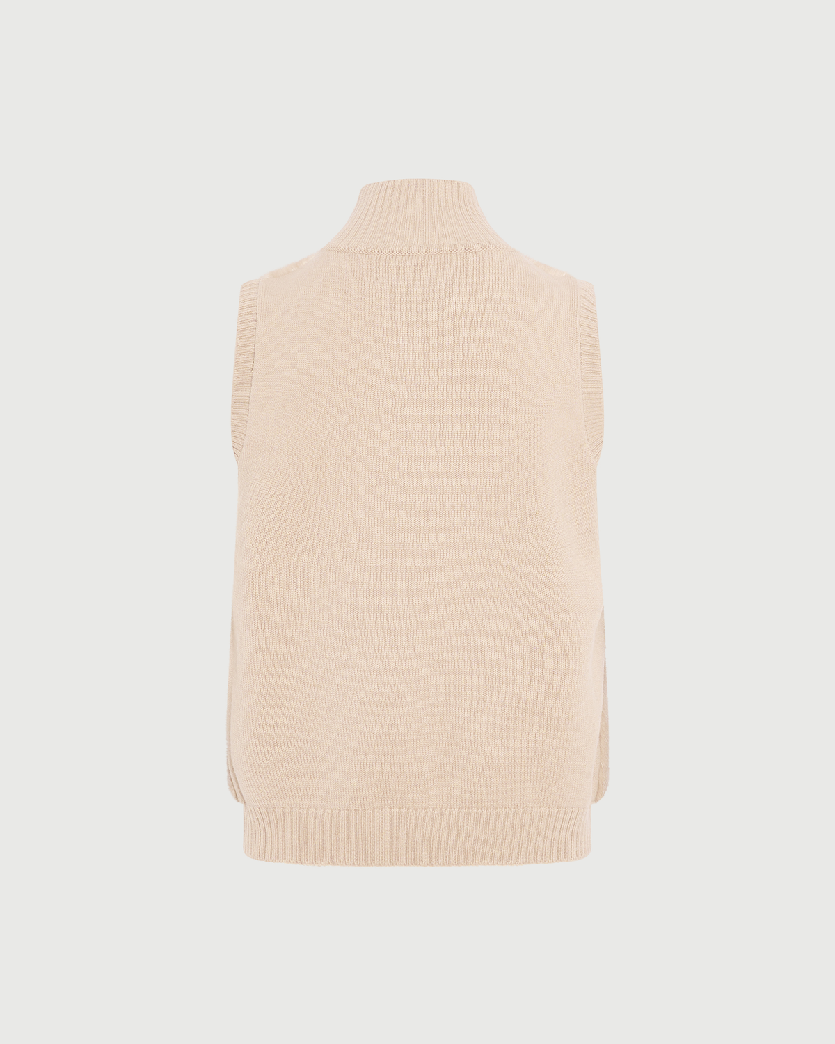 Short knitted gilet in merino and mink