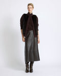 Short knitted gilet in merino and mink