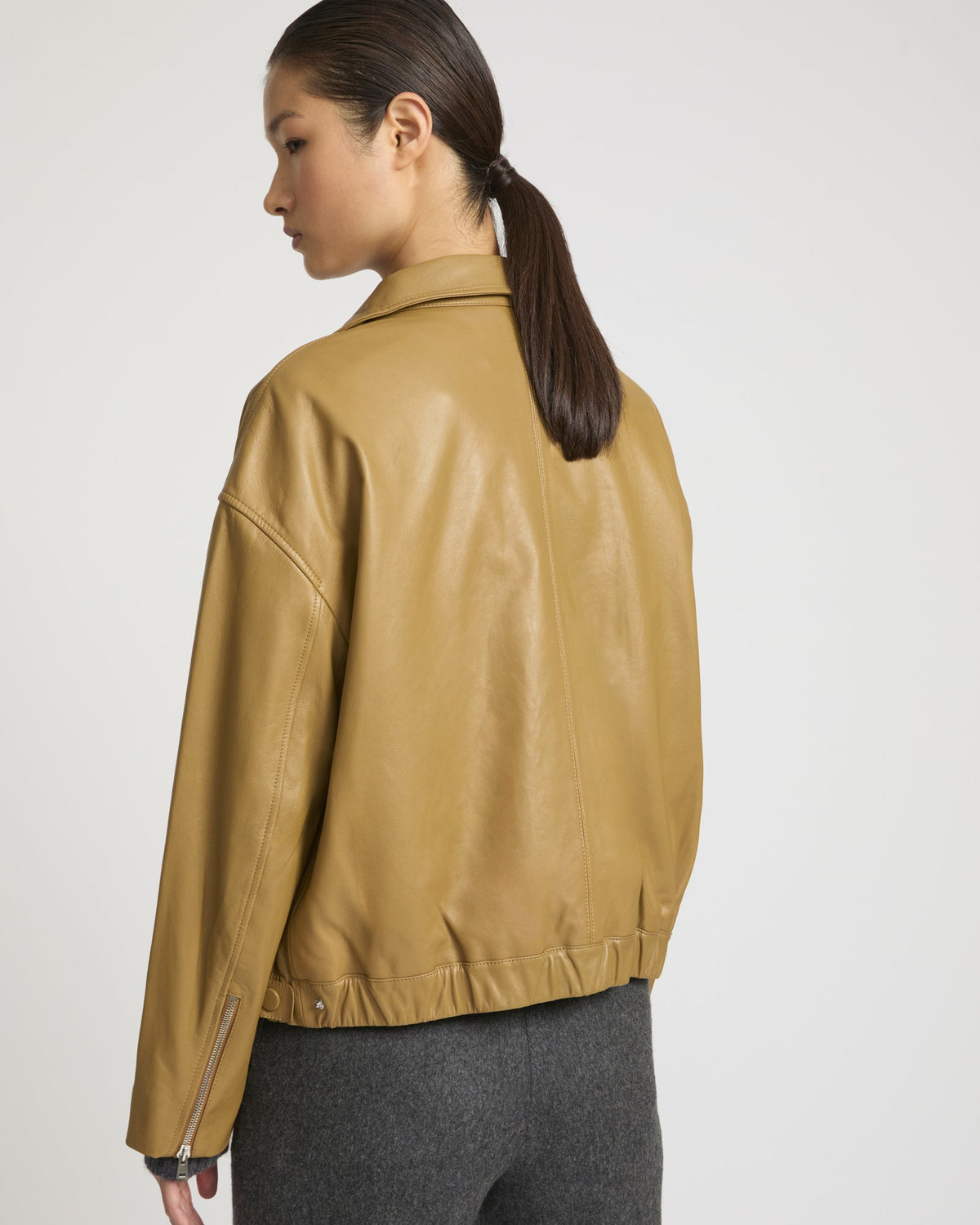 Lamb leather blouson