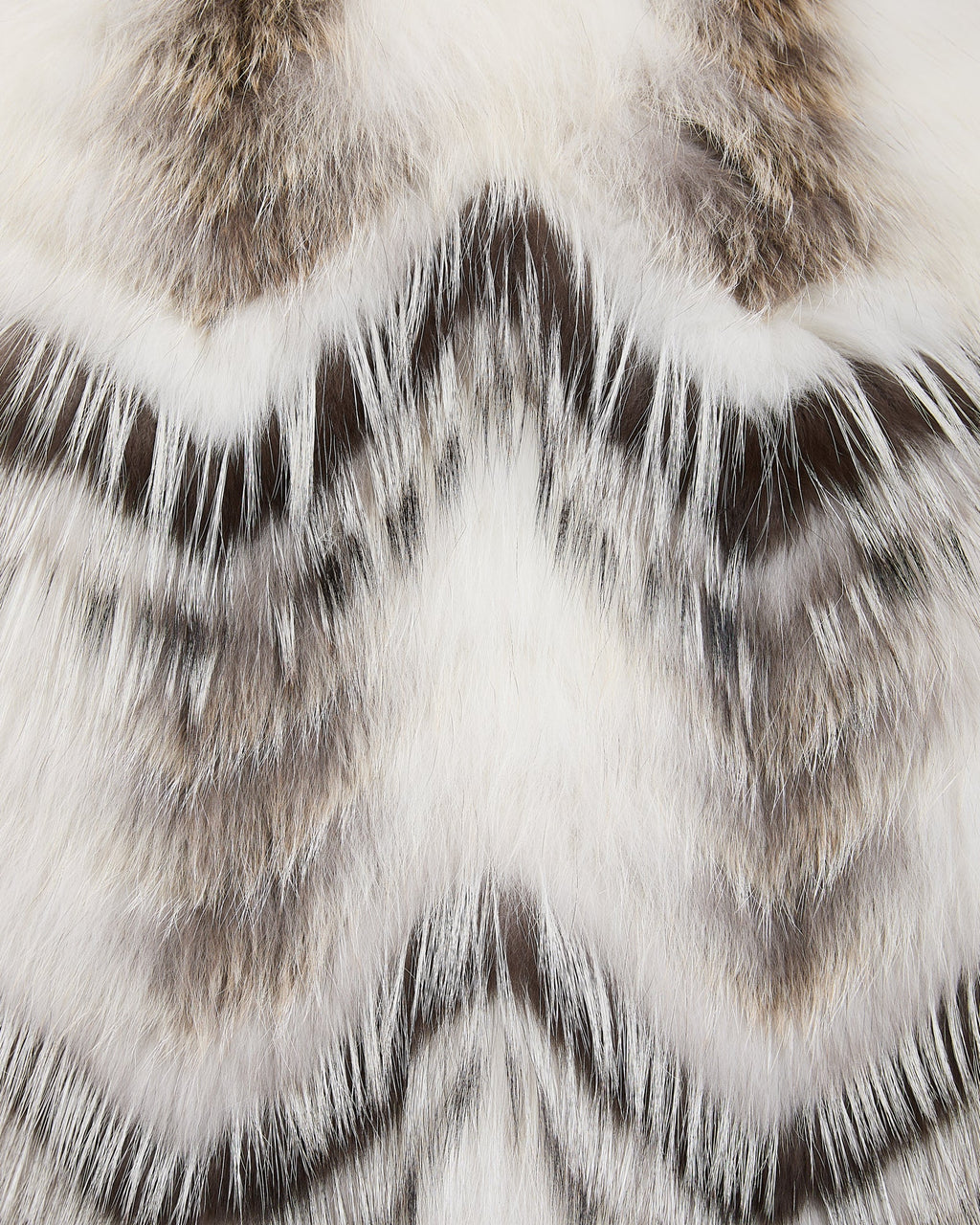 Belted cardigan in merino knit and fox fur