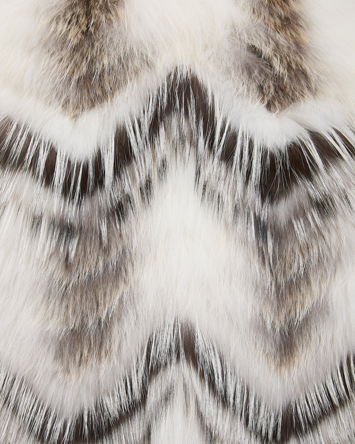 Belted cardigan in merino knit and fox fur