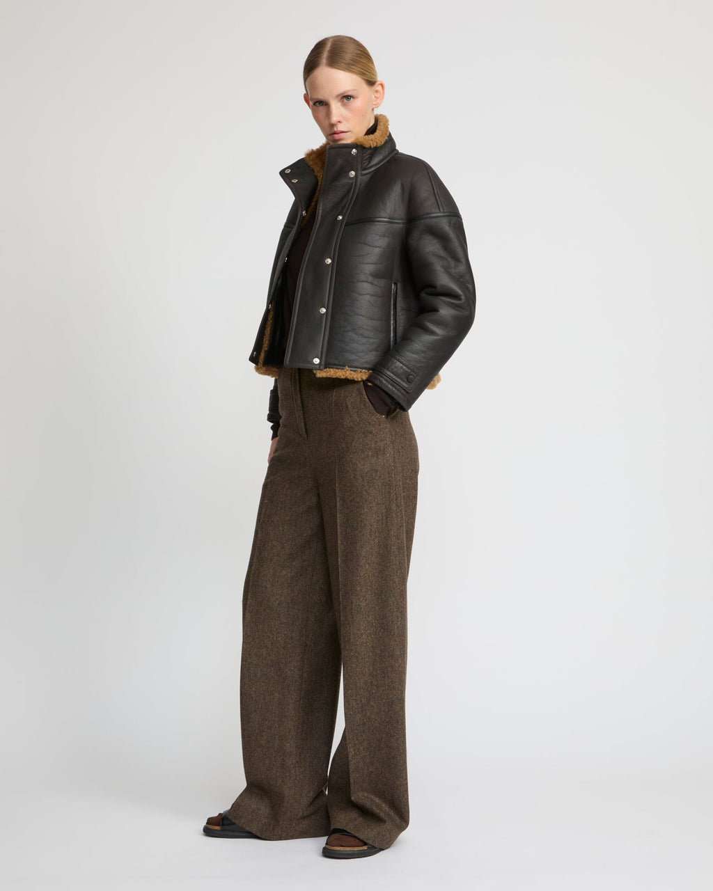 Gonfio merino cropped jacket
