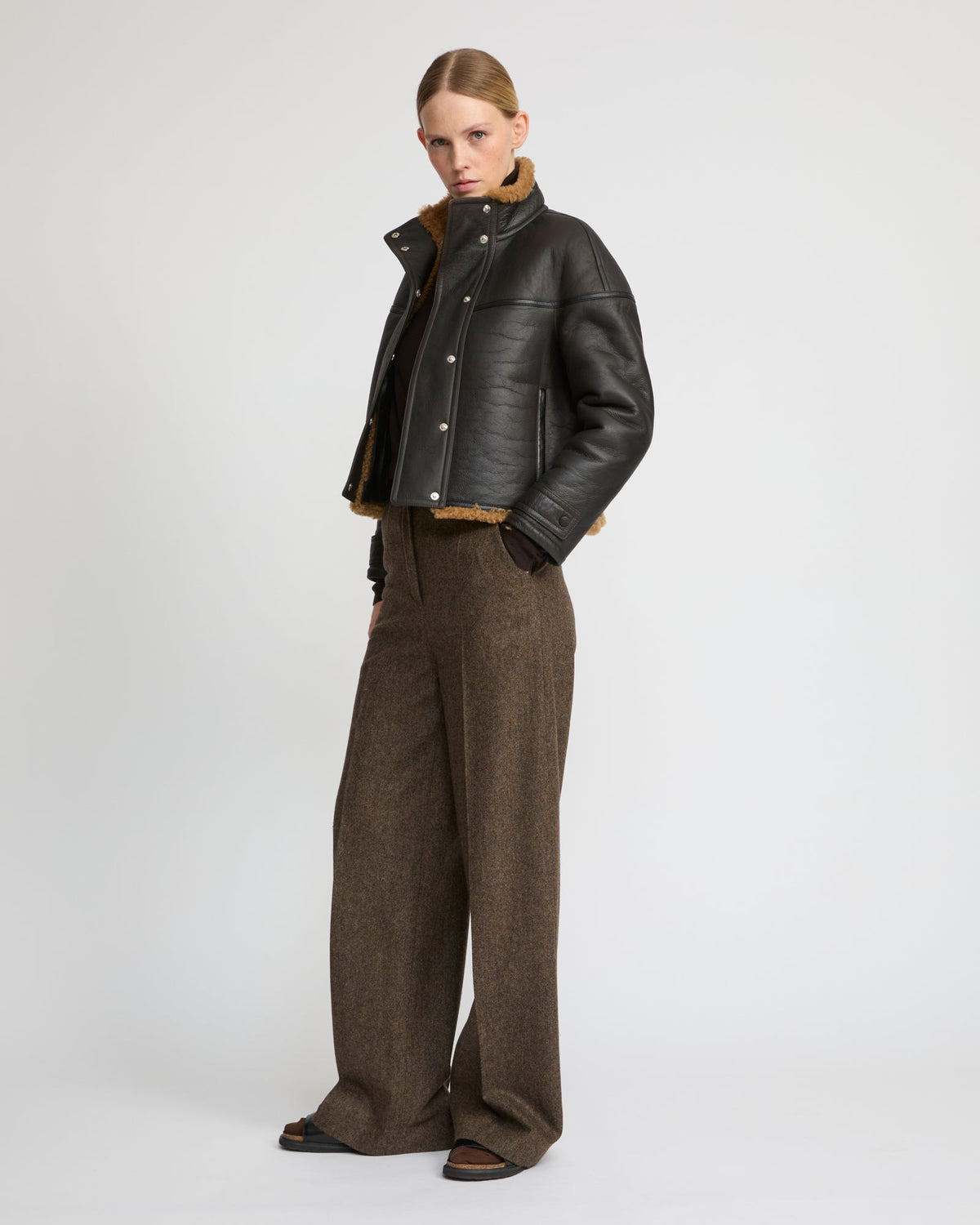 Gonfio merino cropped jacket