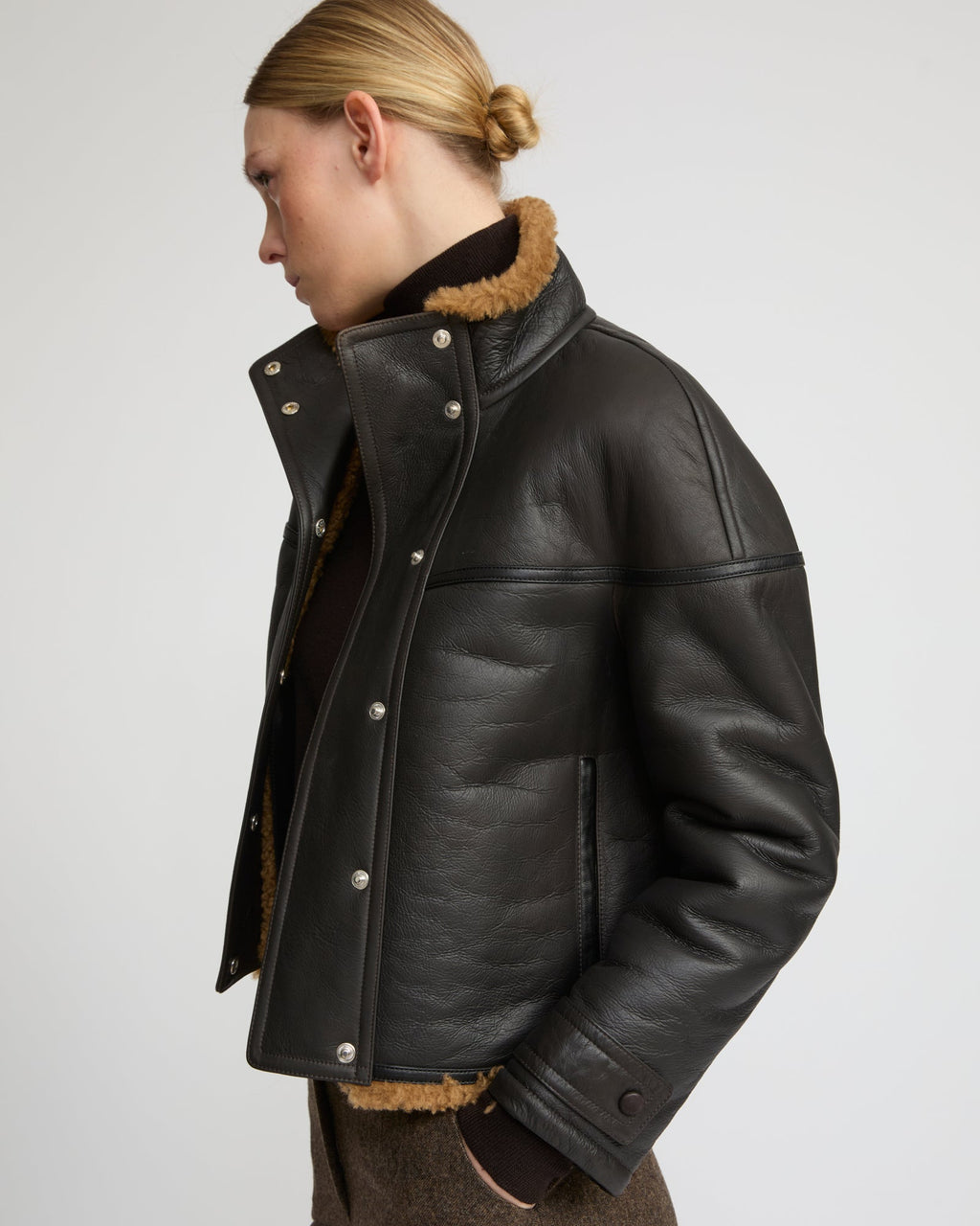 Gonfio merino cropped jacket