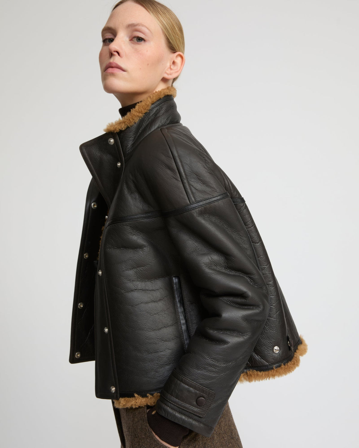 Gonfio merino cropped jacket