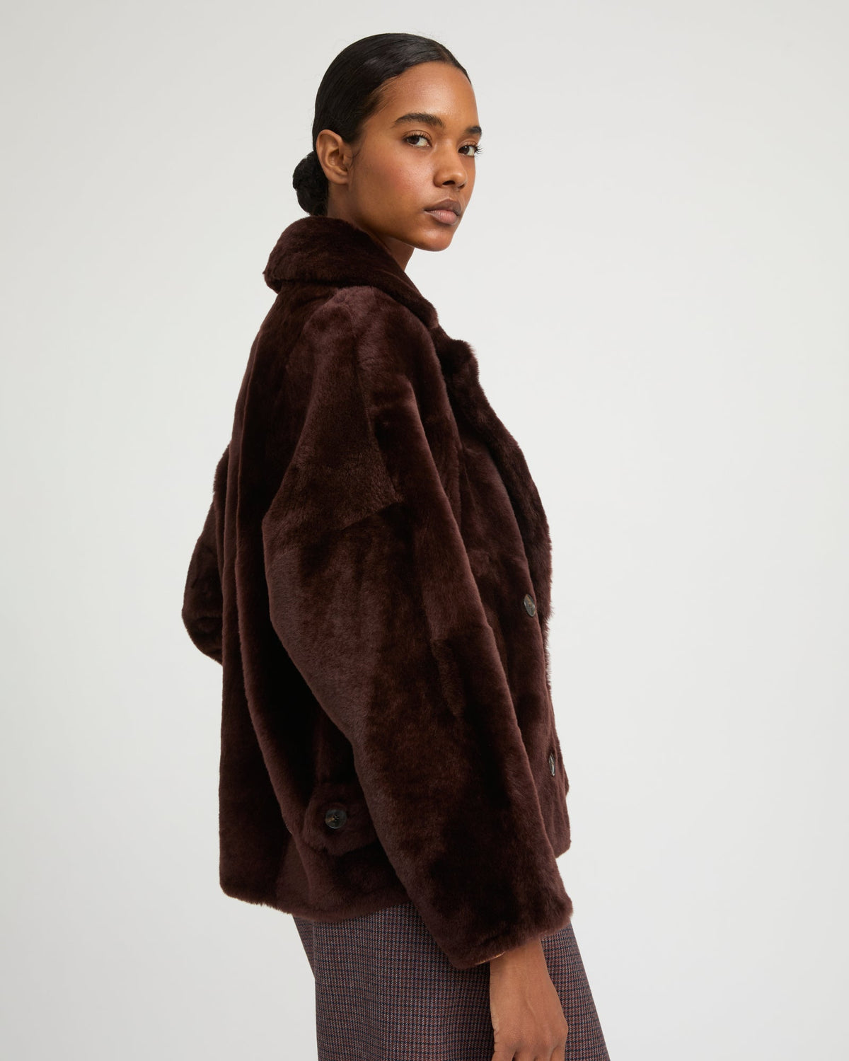 Shearling pea jacket