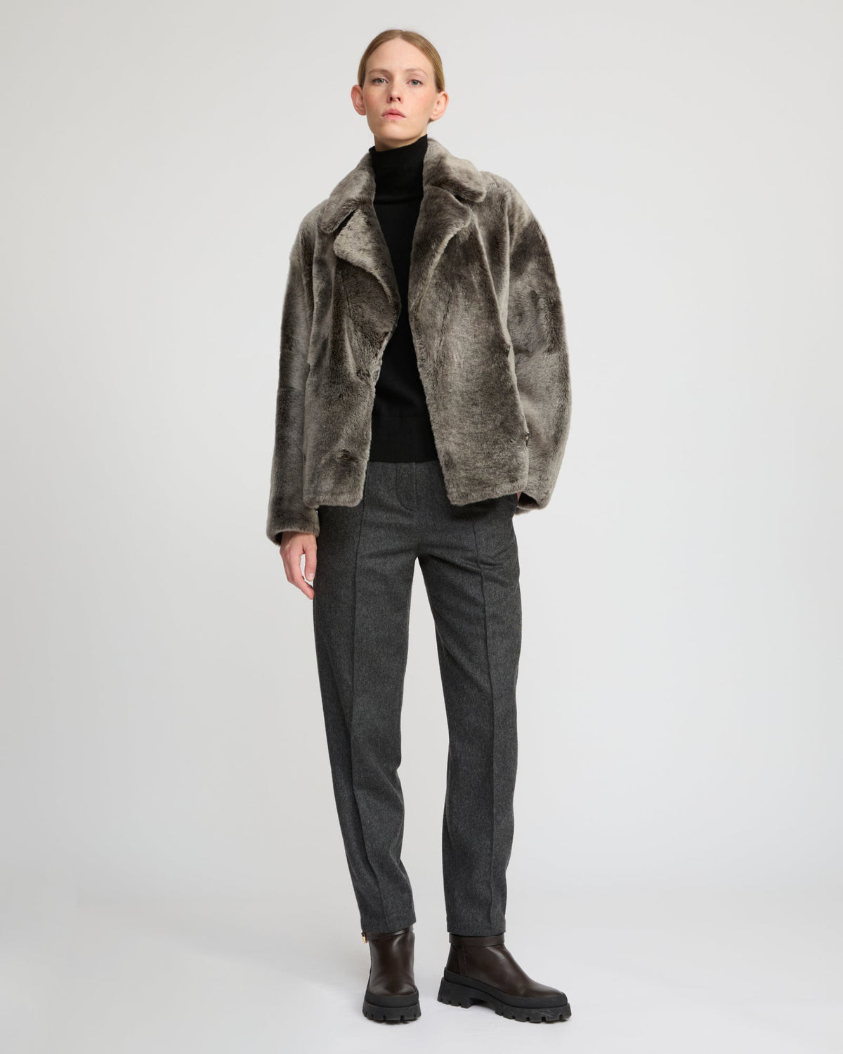 Shearling pea jacket