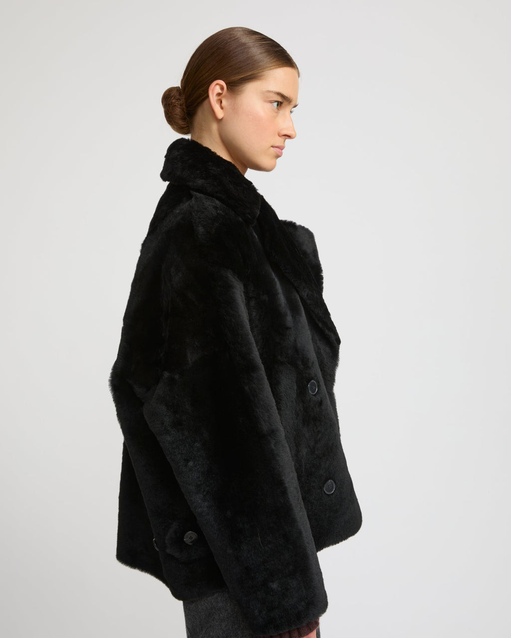 Shearling pea jacket