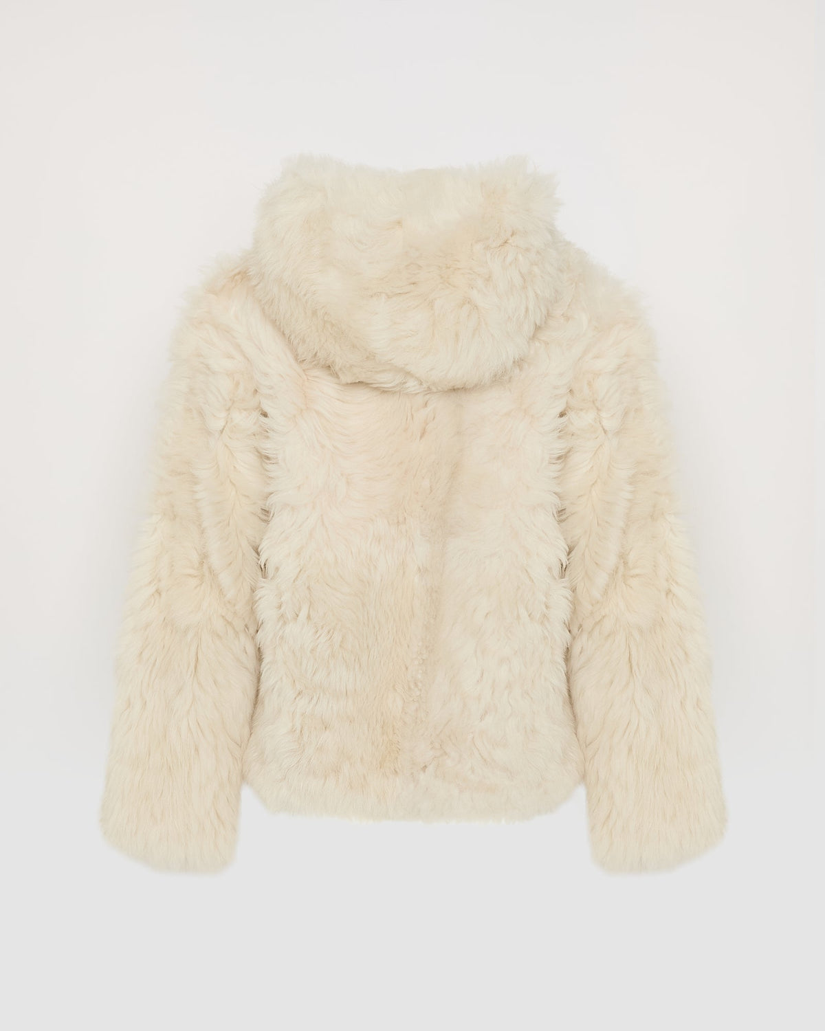 Short hooded jacket in Toscana Folk lambskin