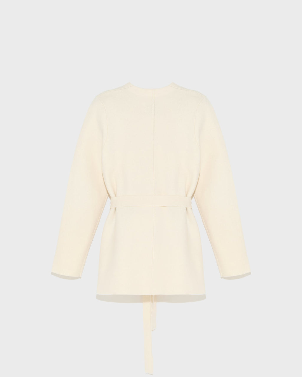 Belted knit and mink fur jacket